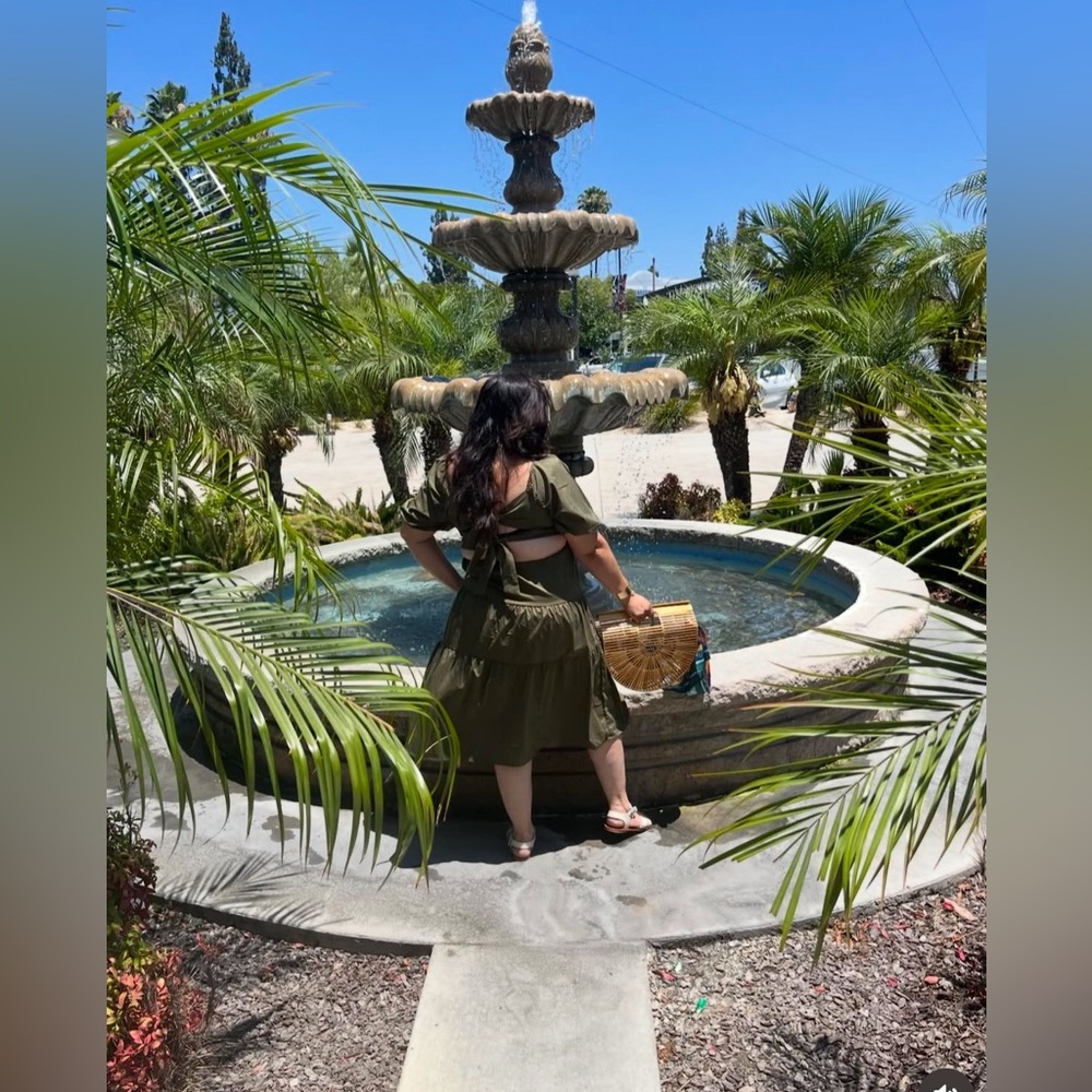Elegant Olive Green Women's Dress